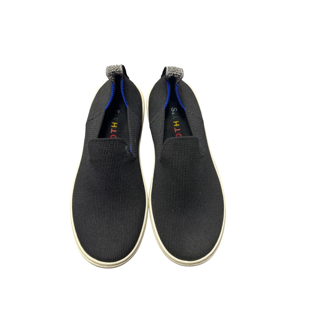 Rothy's Slip‎ On Sneaker Size K1 The Kids Sneaker Black Grey Blue Trim